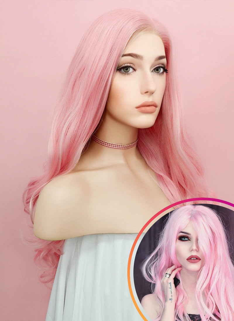 Pink Wavy good Full Wig