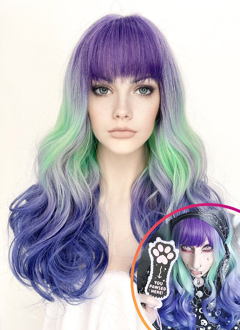 Purple ladies wig best sale