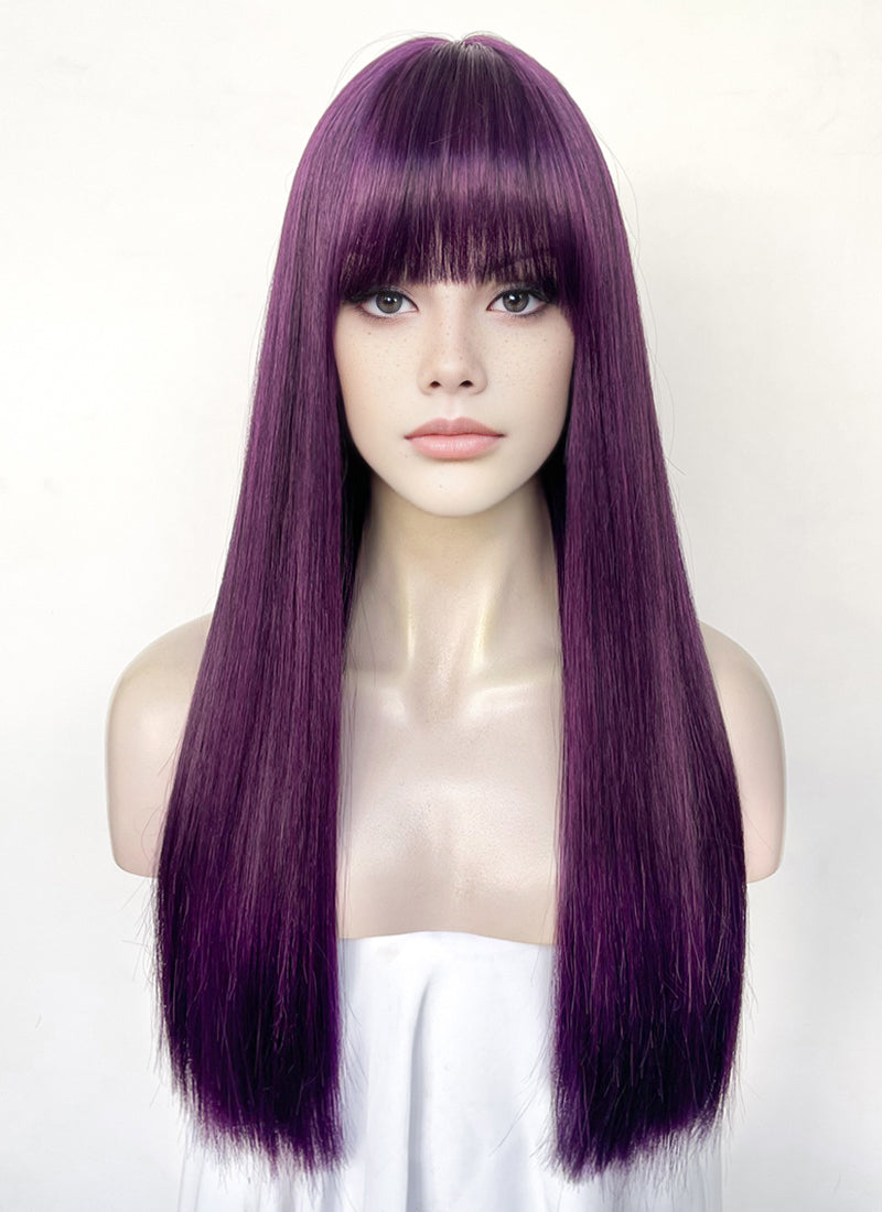 Dark Purple Synthetic Hair Wig WigIsFashion