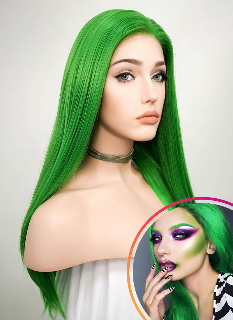 Straight Green Lace Front Synthetic Wig LF031 wigisfashion ca