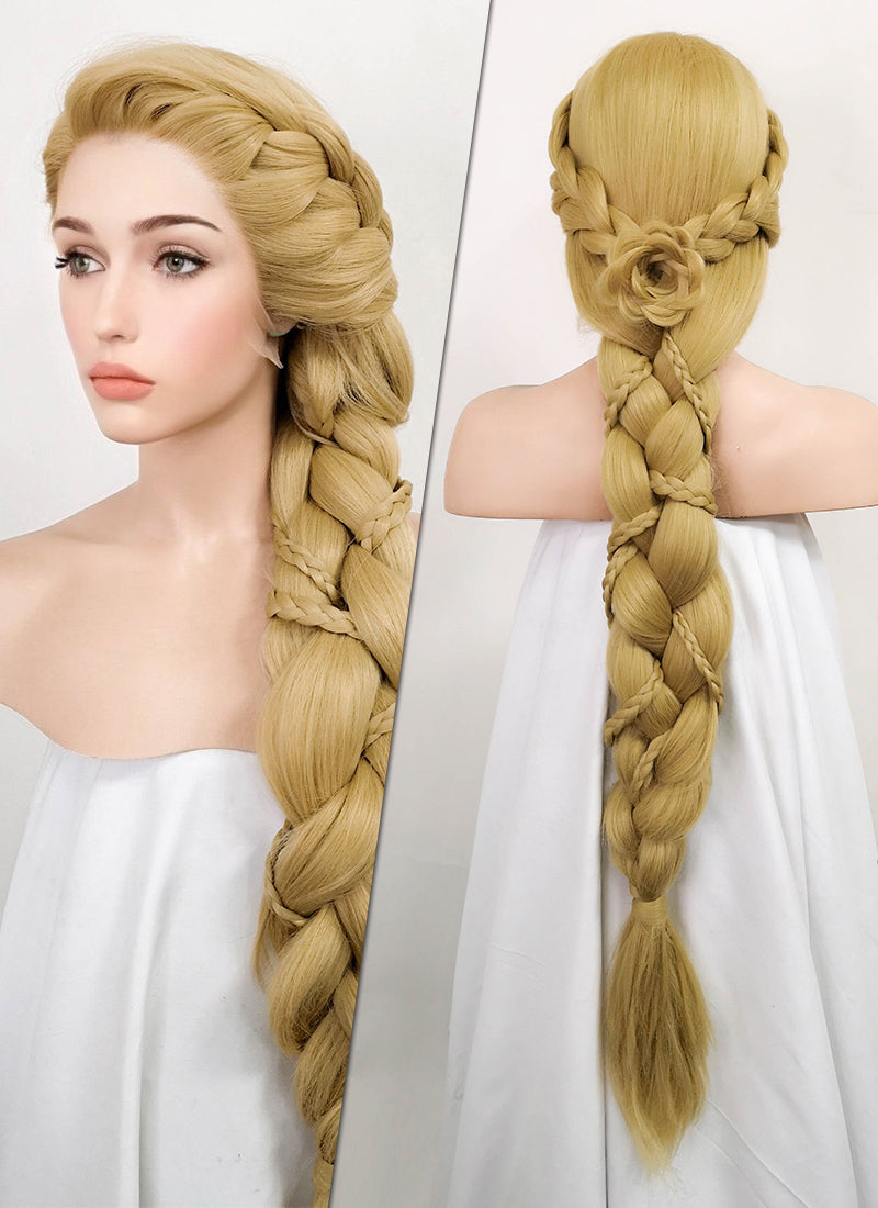 Tangled Rapunzel Blonde Braided Yaki Lace Front Wig WigIsFashion