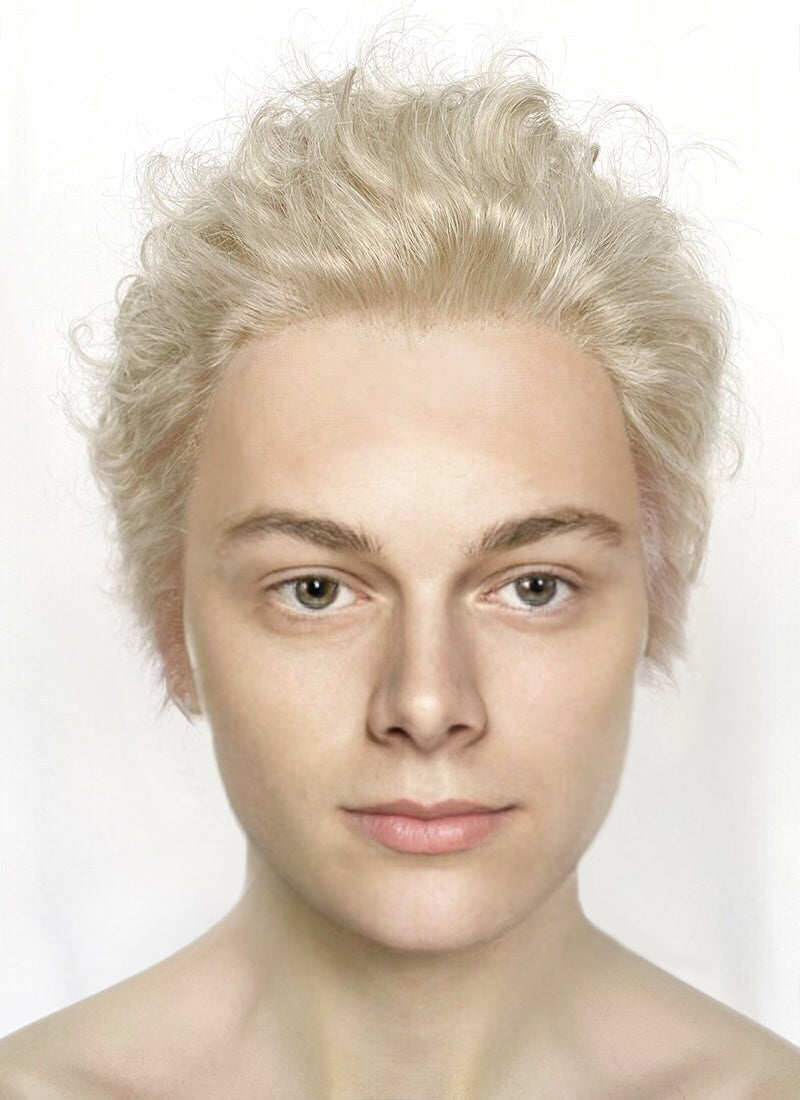 Good Omens Aziraphale Ash Blonde Curly Lace Front Synthetic Men s Wig LF6041