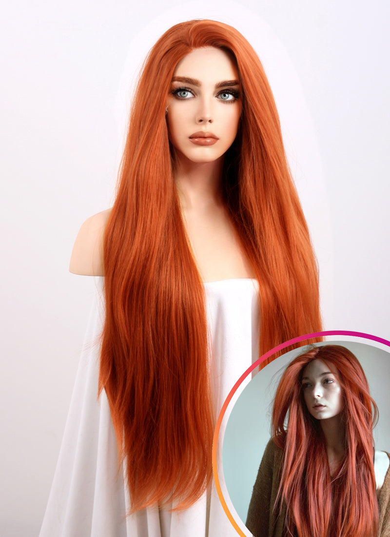 Ginger Straight Yaki Lace Front Synthetic Wig LF624 wigisfashion ca