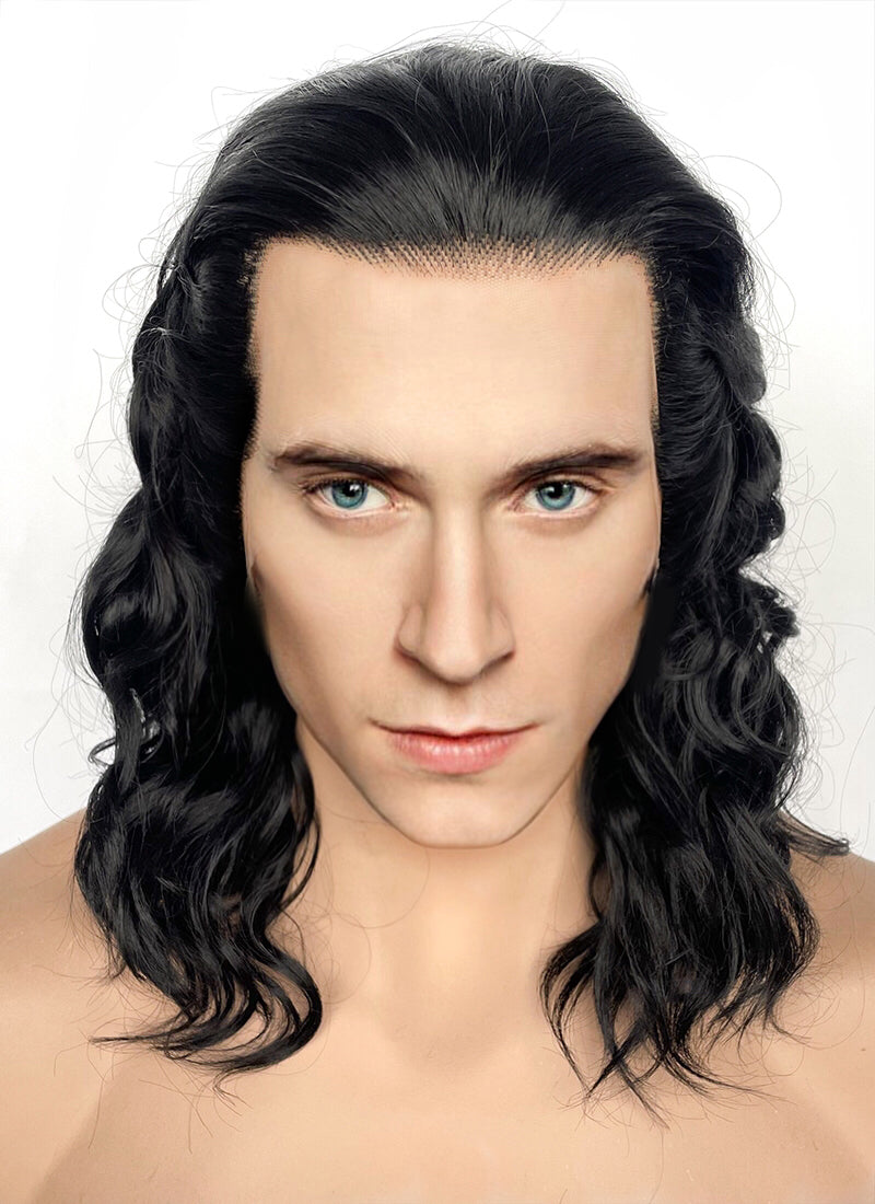 Marvel Loki Black Wavy Lace Front Synthetic Men s Wig LFK5554