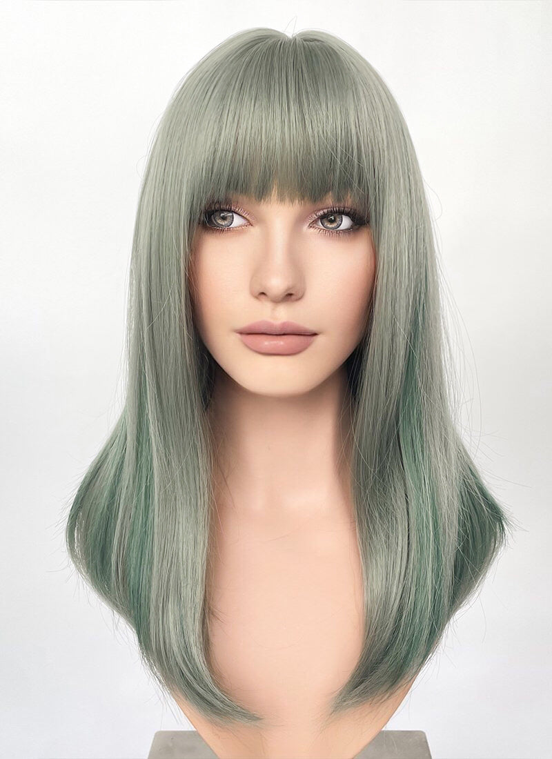 Green With Highlights Synthetic Hair Wig WigIsFashion