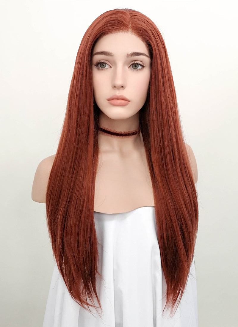 Auburn Straight Lace Front Synthetic Wig LF009