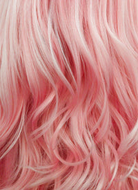 Pastel Pink Wavy Lace Front Synthetic Wig LF084 - Wig Is Fashion Australia