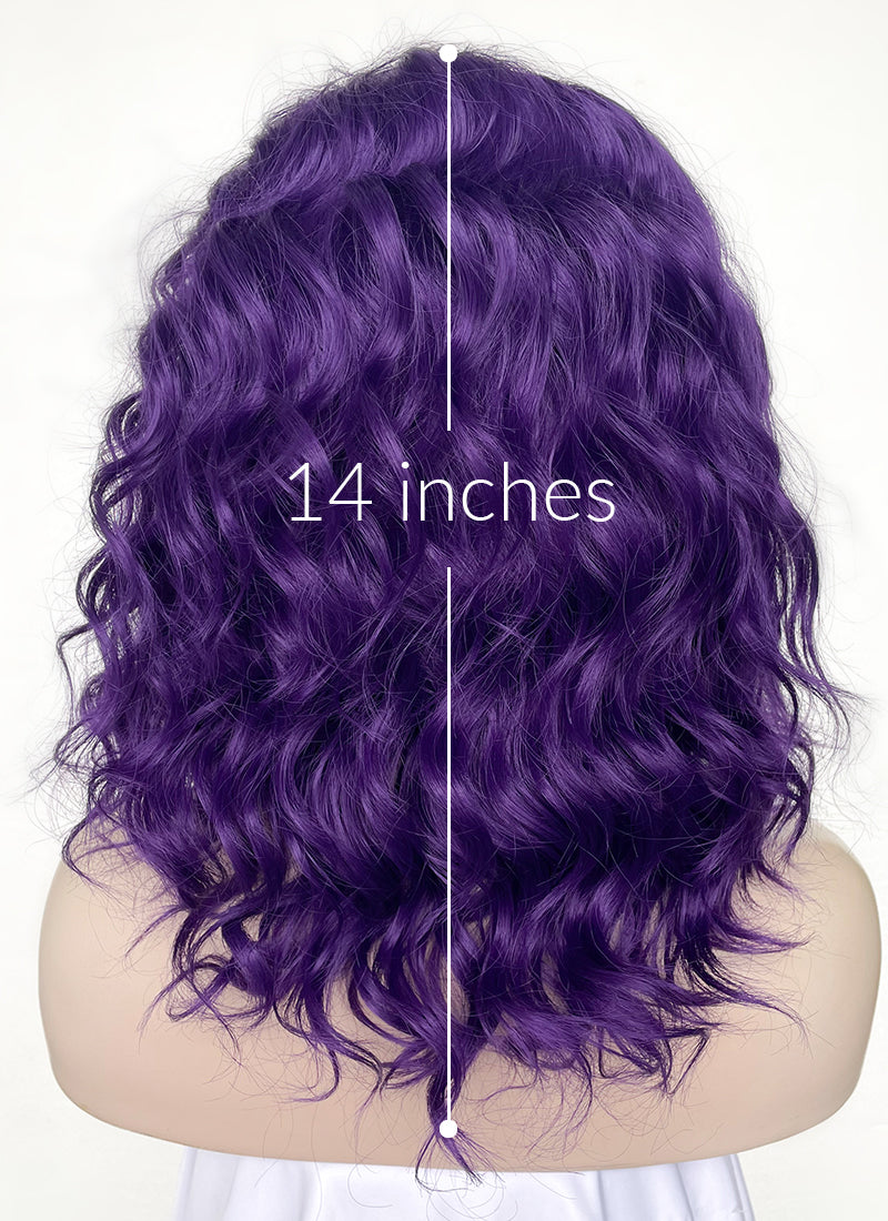 Purple wig curly hotsell