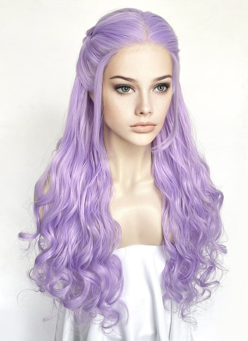 Pastel Purple Braided Lace Front Synthetic Wig LF2161