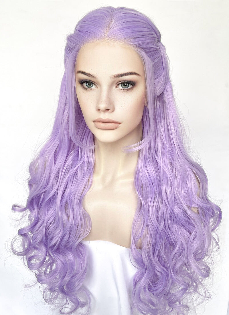 Pastel Purple Braided Lace Front Synthetic Wig LF2161