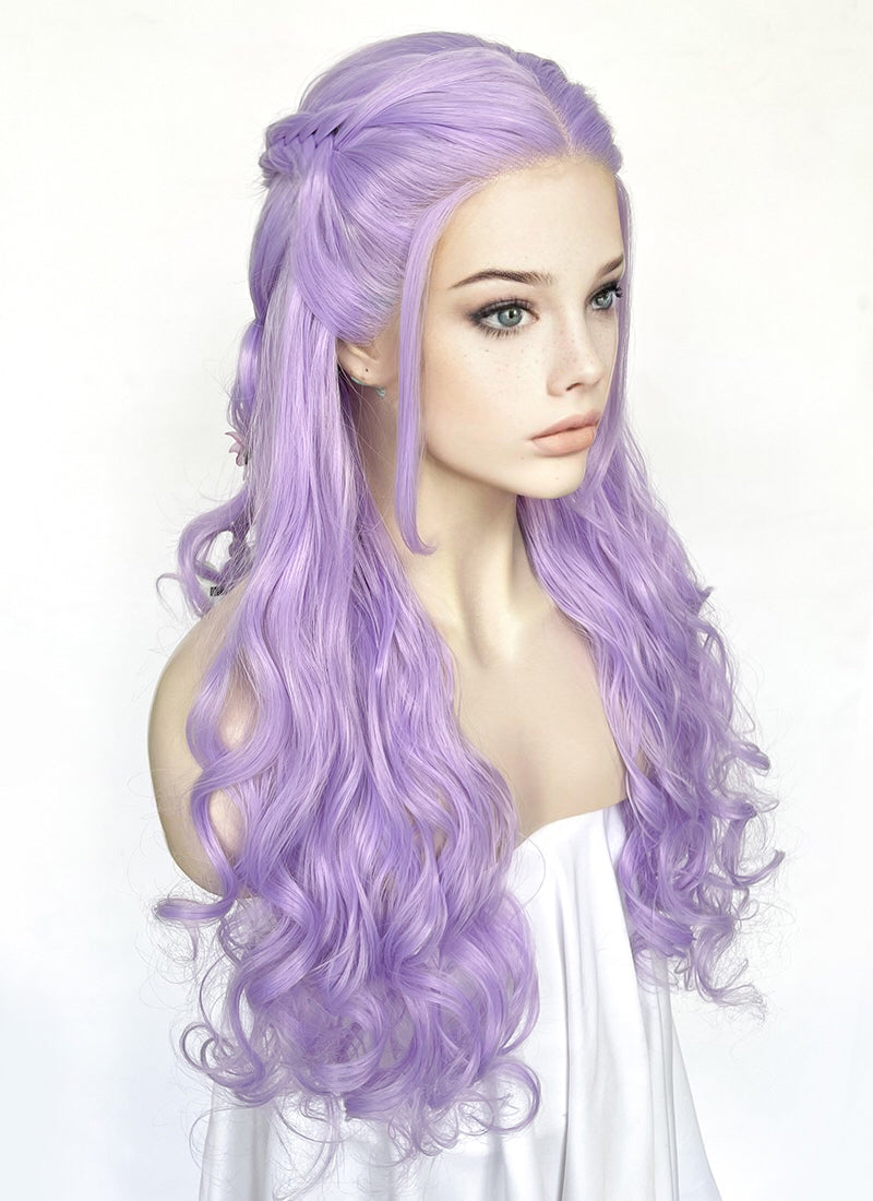 Pastel Purple Braided Lace Front Synthetic Wig LF2161