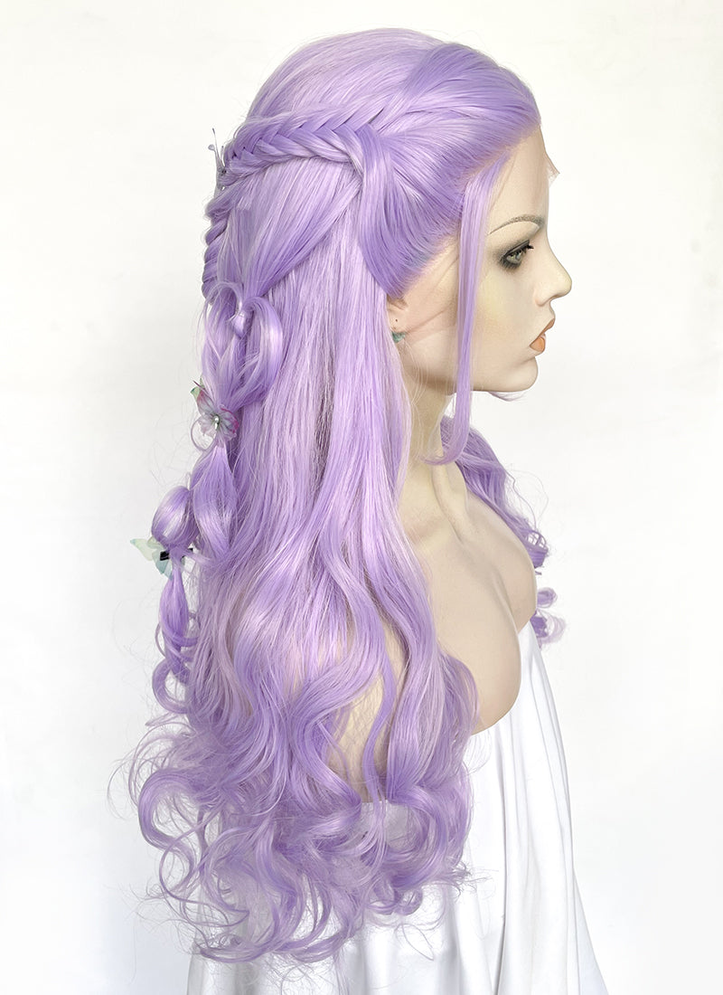 Pastel Purple Braided Lace Front Synthetic Wig LF2161