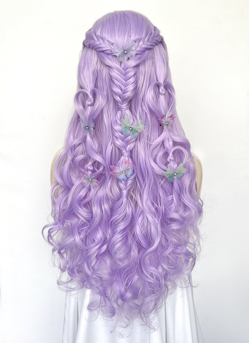 Pastel Purple Braided Lace Front Synthetic Wig LF2161