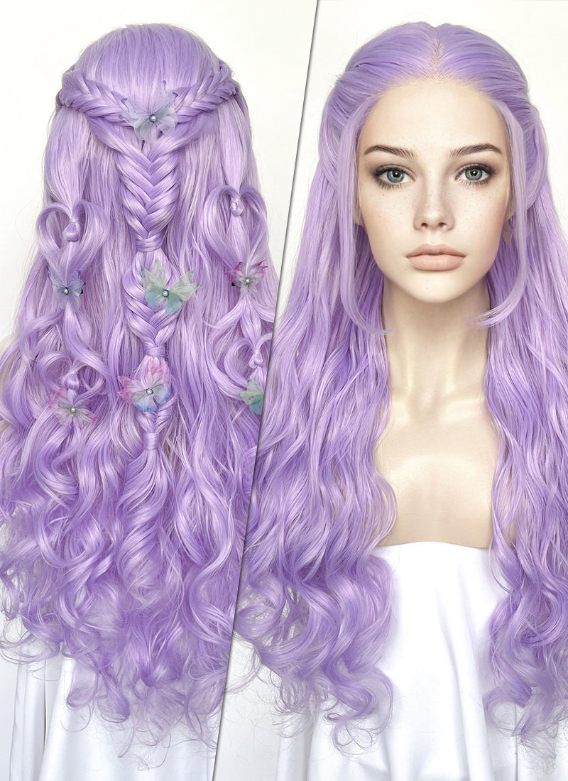 Pastel Purple Braided Lace Front Synthetic Wig LF2161