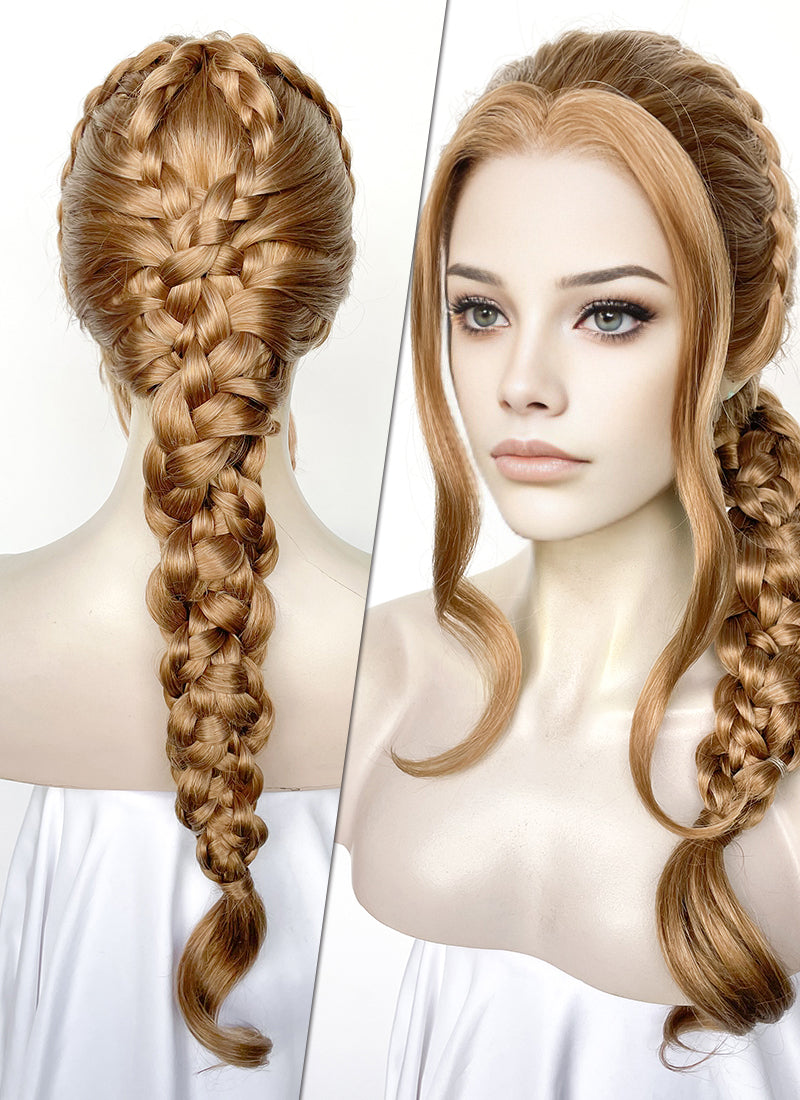 Golden Blonde Braided Lace Front Synthetic Wig LF2507