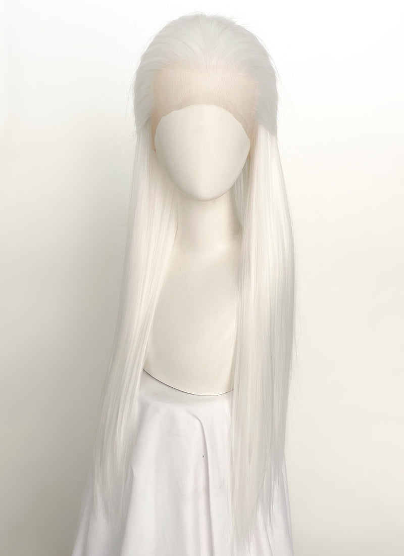 White Straight Lace Front Synthetic Men's Wig LF3270B (Customisable)