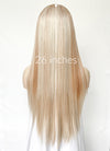 Blonde With Brown Highlights Straight Lace Front Kanekalon Synthetic Hair Wig LF3330