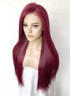 Burgundy Red Straight Lace Front Kanekalon Synthetic Hair Wig LF3335