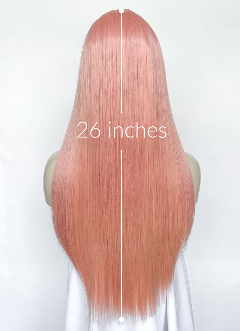 Pink Straight Lace Front Kanekalon Synthetic Hair Wig LF3342