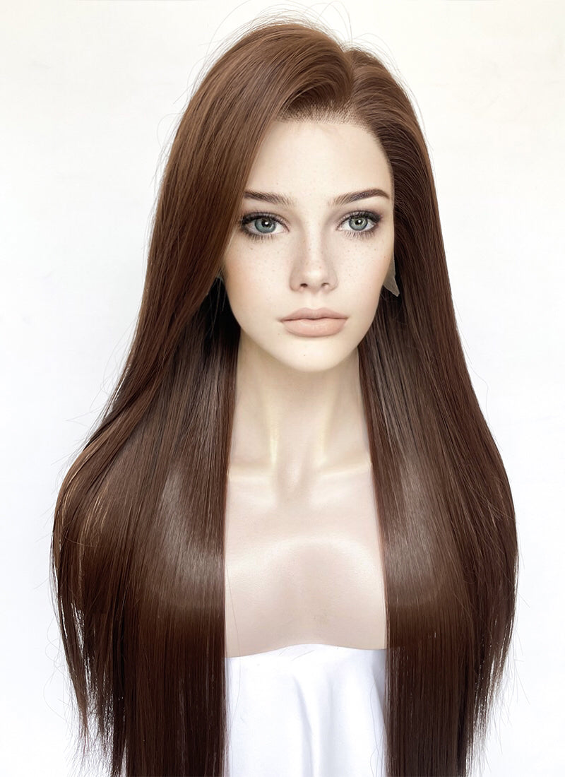 Brunette Straight Lace Front Kanekalon Synthetic Hair Wig LF3345