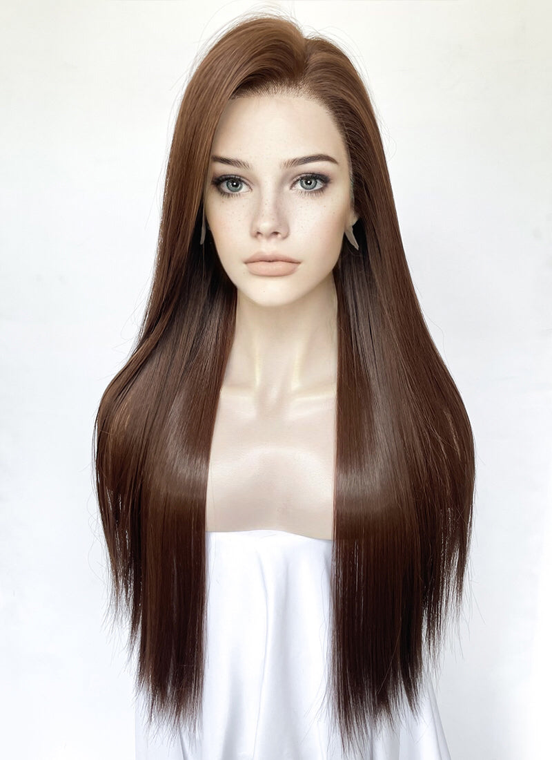 Brunette Straight Lace Front Kanekalon Synthetic Hair Wig LF3345