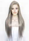 Pastel Blondish Grey Straight Lace Front Synthetic Wig LF3363