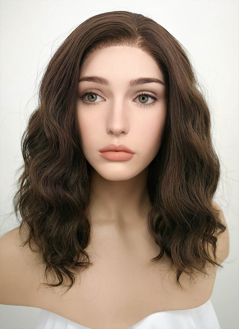 Brunette Wavy Lace Front Synthetic Wig LF407