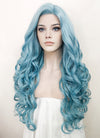 Pastel Blue Wavy Lace Front Synthetic Wig LF5132