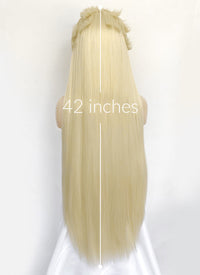 Hazbin Hotel Lilith Light Blonde Yaki Straight Lace Front Synthetic Wig LF6071