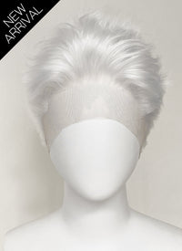 White Wavy Lace Front Synthetic Men's Wig LF6077