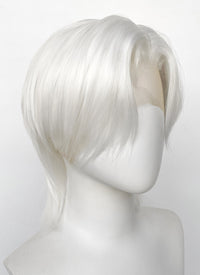 Pure White Straight Lace Front Synthetic Men's Wig LF6086