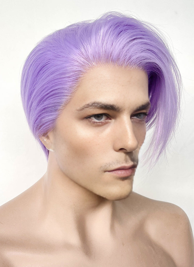 Pastel Purple Straight Lace Front Synthetic Men's Wig LF6100