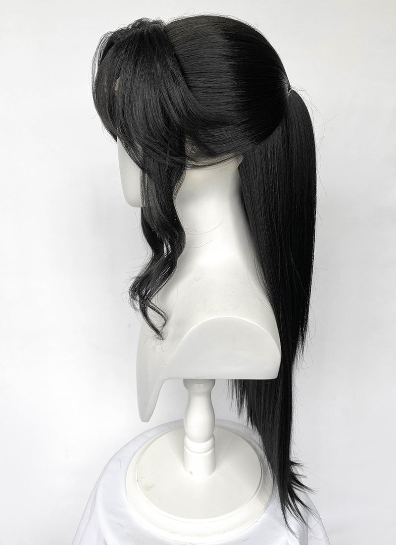 Heaven Official's Blessing Hua Cheng Natural Black Yaki Straight Lace Front Synthetic Men's Wig LF6104