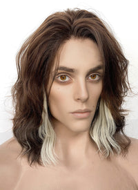 Arcane Viktor Brown Mixed Blonde Wavy Lace Front Synthetic Men's Wig LF6105