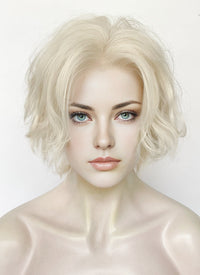 Platinum Blonde Wavy Lace Front Synthetic Men's Wig LF8000 (Customisable)