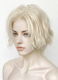 Platinum Blonde Wavy Lace Front Synthetic Men's Wig LF8000 (Customisable)