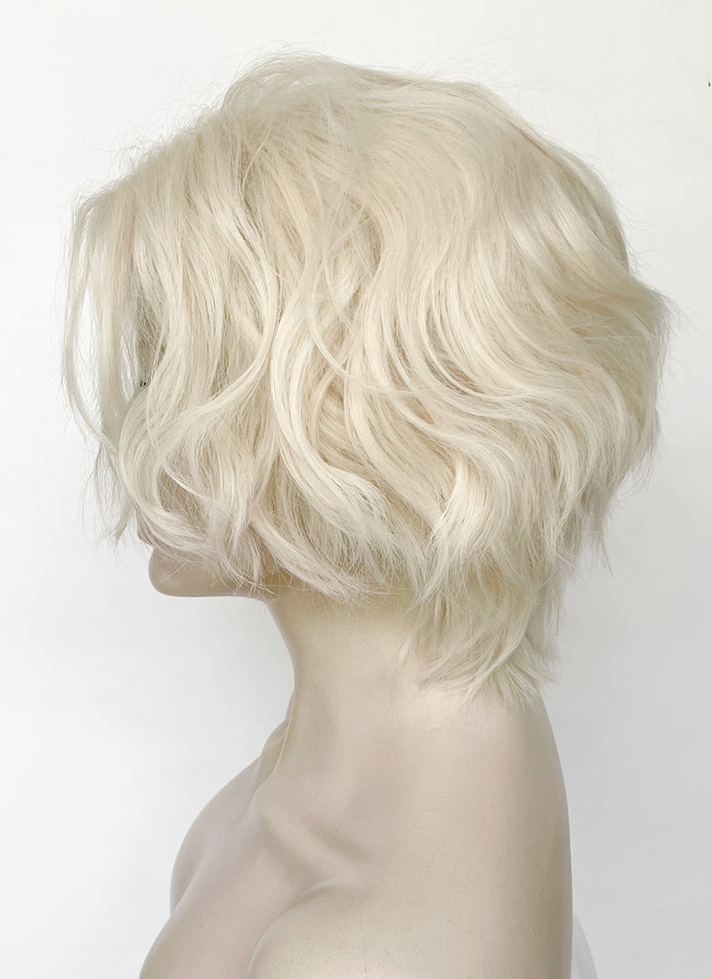 Platinum Blonde Wavy Lace Front Synthetic Men's Wig LF8000 (Customisable)