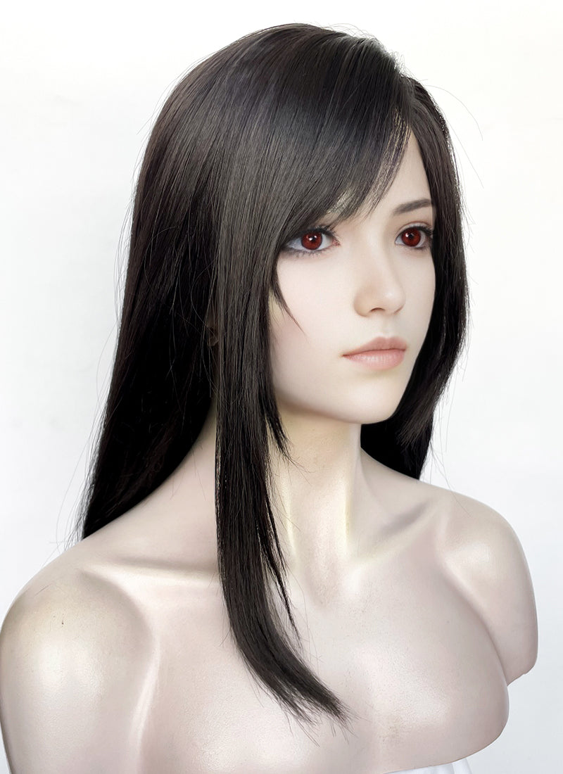 Final Fantasy VII Remake Tifa Lockhart Straight Yaki Natural Black Lace Front Synthetic Wig LF8007