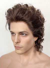 Brunette Curly Lace Front Synthetic Men's Wig LF8017