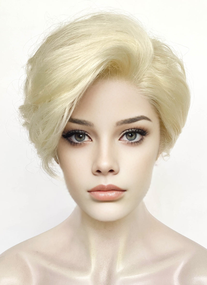 Light Blonde Wavy Lace Front Synthetic Hair Wig LF8018