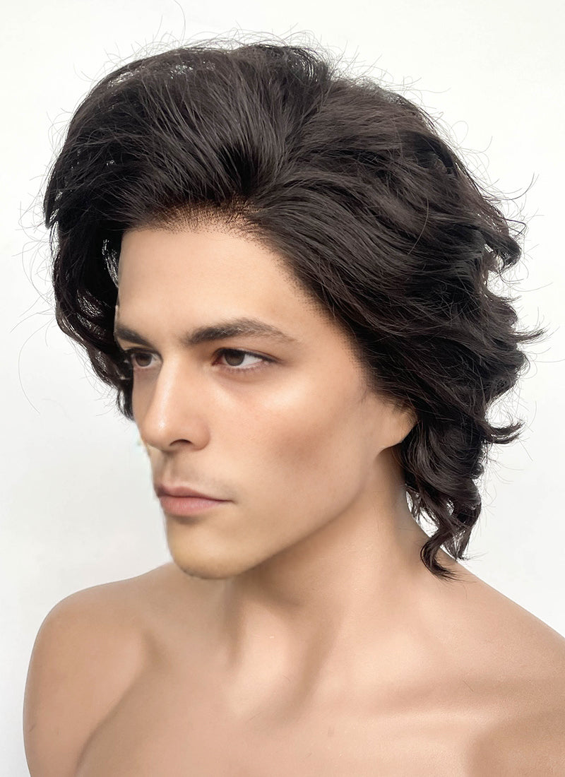 Brunette Wavy Lace Front Synthetic Men's Wig LF8022