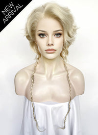 Light Ash Blonde Wavy Lace Front Synthetic Men's Wig LF8025