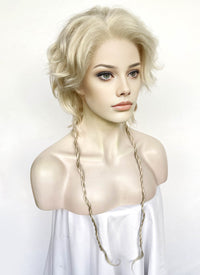 Light Ash Blonde Wavy Lace Front Synthetic Wig LF8025