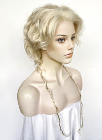 Light Ash Blonde Wavy Lace Front Synthetic Men's Wig LF8025