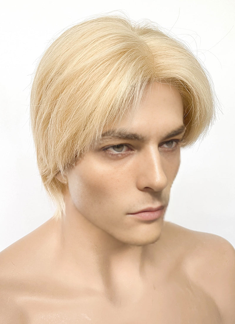 Blonde Straight Lace Front Synthetic Hair Men's Wig LF8026