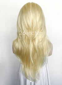 Blonde Curtain Bangs Straight Lace Front Synthetic Wig LF8029