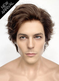 Brunette Wavy Lace Front Synthetic Men's Wig LF8032