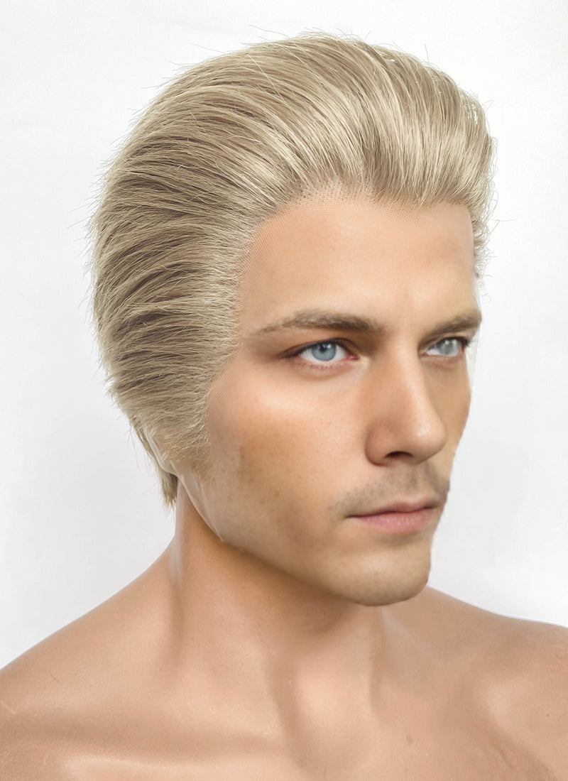 Resident Evil Albert Wesker Pastel Ash Blonde Straight Lace Front Synthetic Men's Wig LF8035