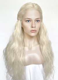 House of the Dragon Queen Rhaenyra Targaryen Platinum Blonde Wavy Lace Front Synthetic Wig LFK5560