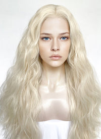 House of the Dragon Queen Rhaenyra Targaryen Platinum Blonde Wavy Lace Front Synthetic Wig LFK5560